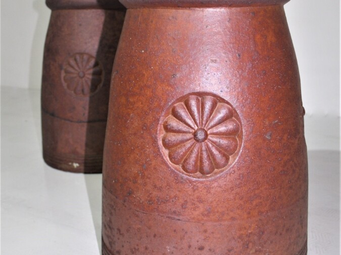 Salt Glazed Chimney Pot - Pair