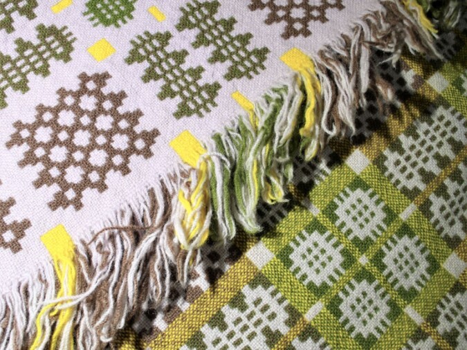 Welsh Tapestry Blanket - Lilac & Greens