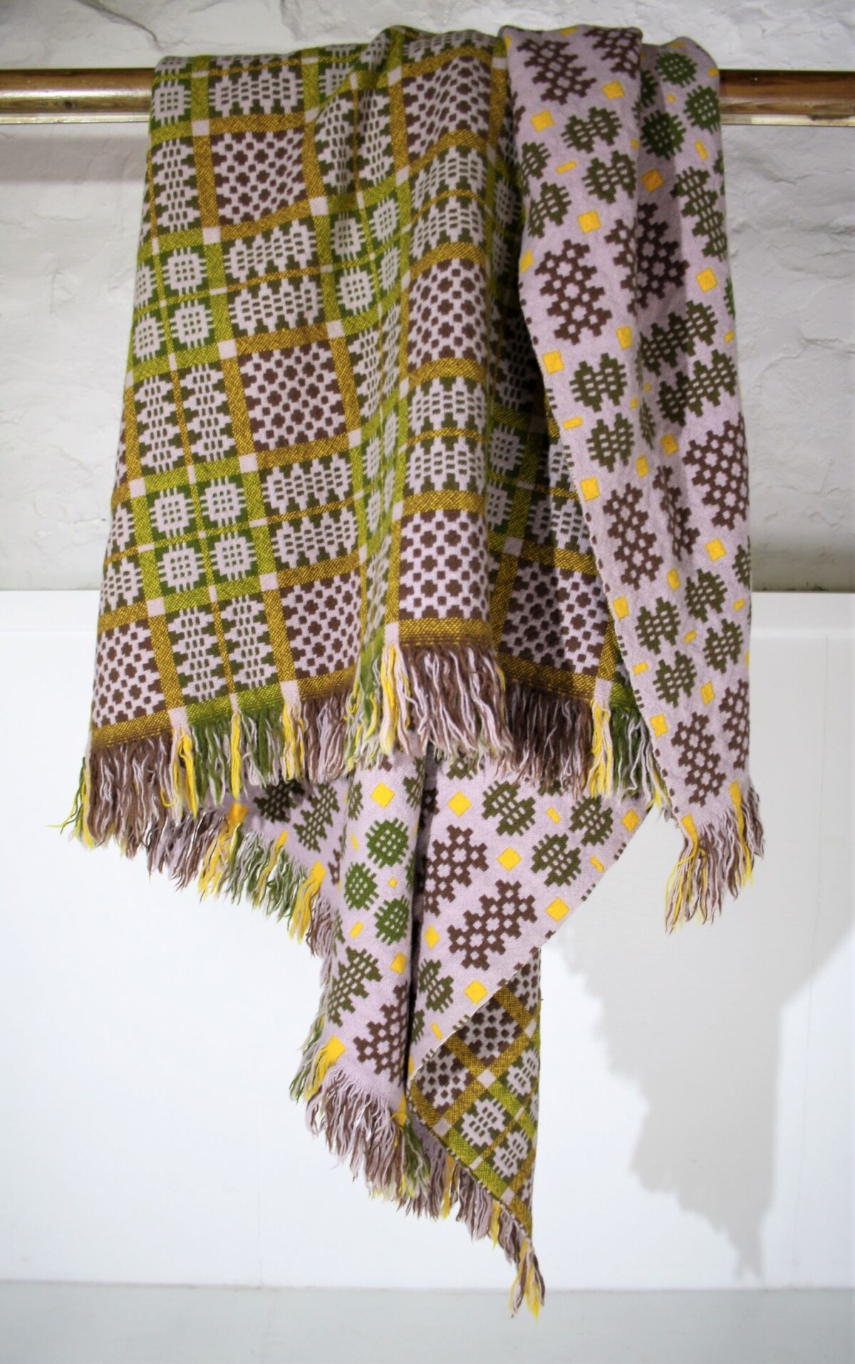 Welsh Tapestry Blanket - Lilac & Greens - Image 3