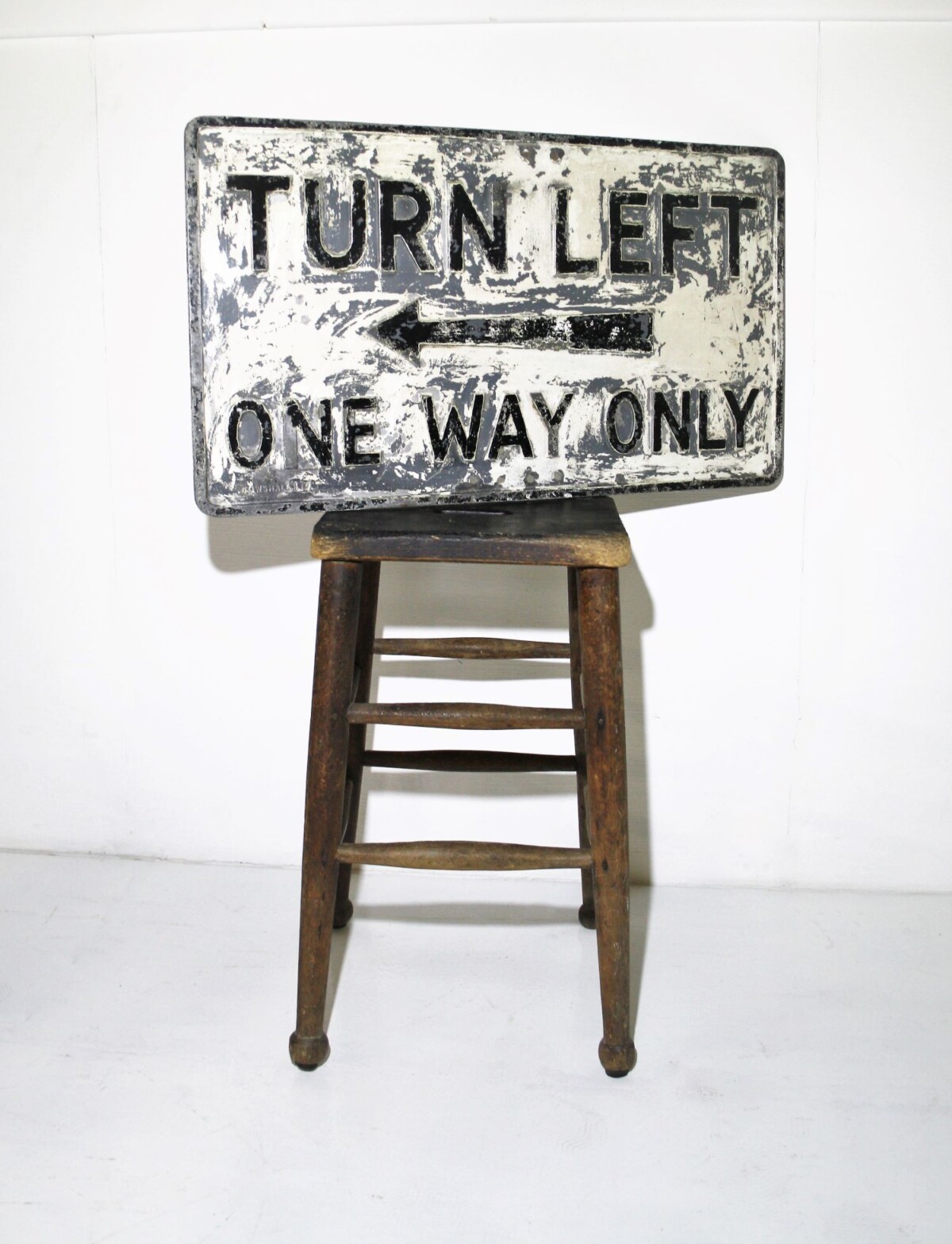 One Way Sign | Double Sided 1930s Industrial - Image 9
