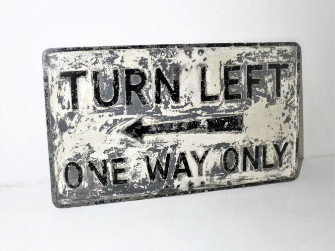 One Way Sign | Double Sided 1930s Industrial
