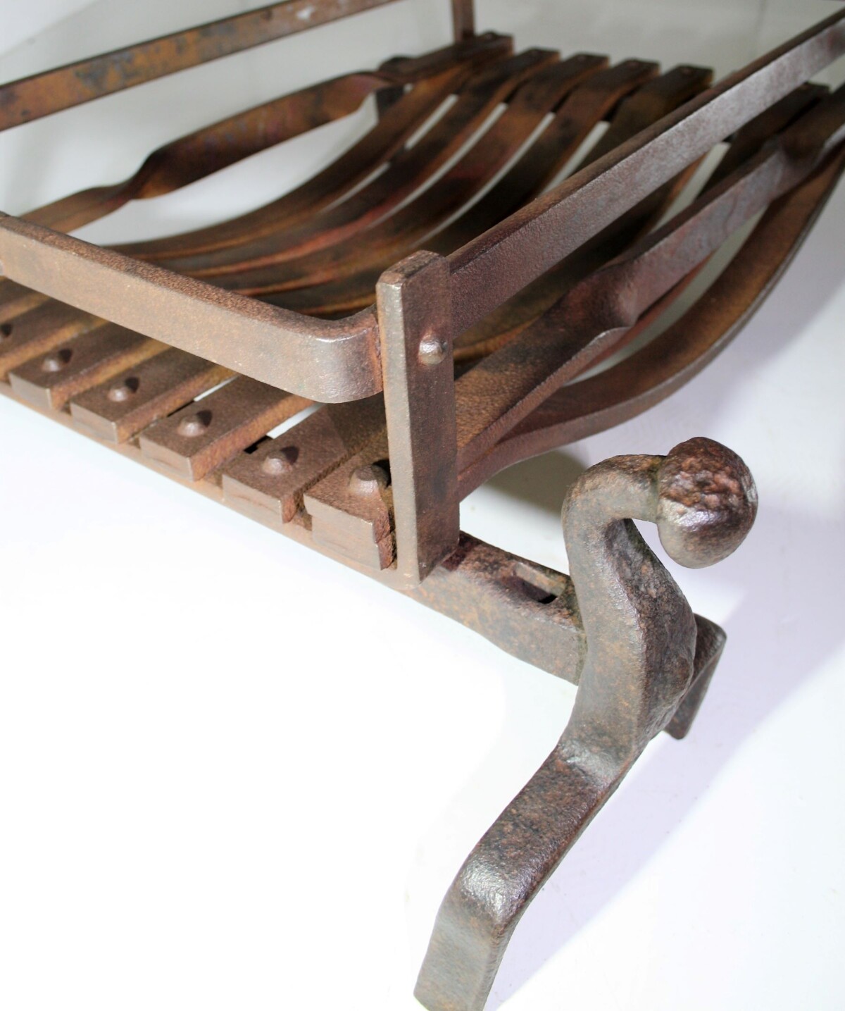 Blacksmith Made Fire Dogs & Basket
