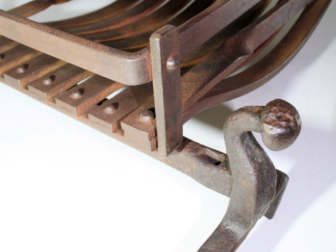 Blacksmith Made Fire Dogs & Basket