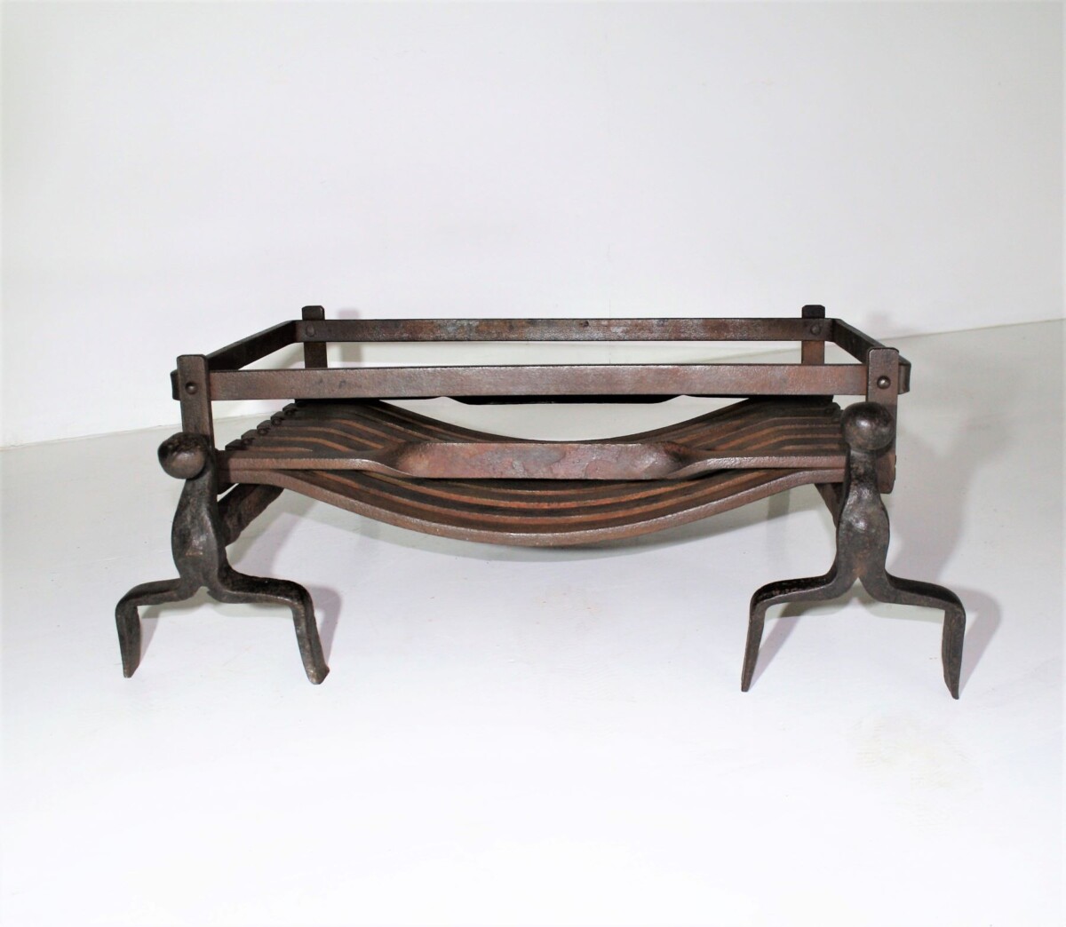 Blacksmith Made Fire Dogs & Basket - Image 9