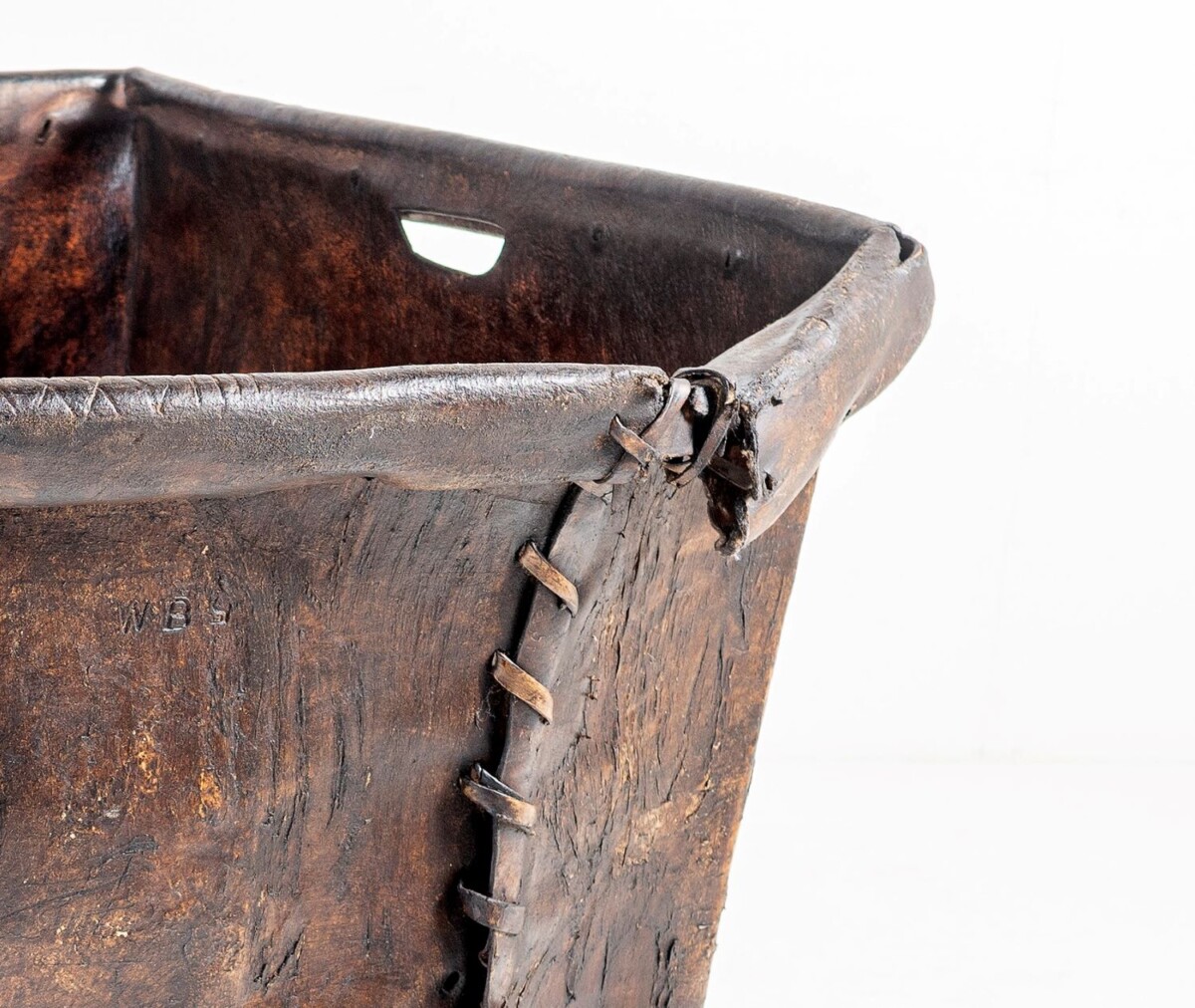 Huge Leather Mill Basket - Image 2