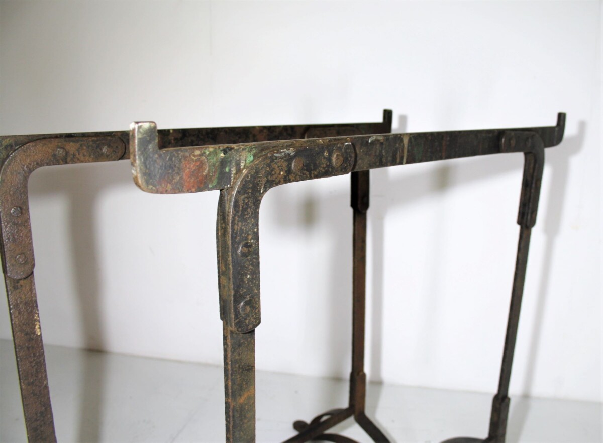 Victorian Wrought Iron Rivetted Trestles - Pair - Image 6