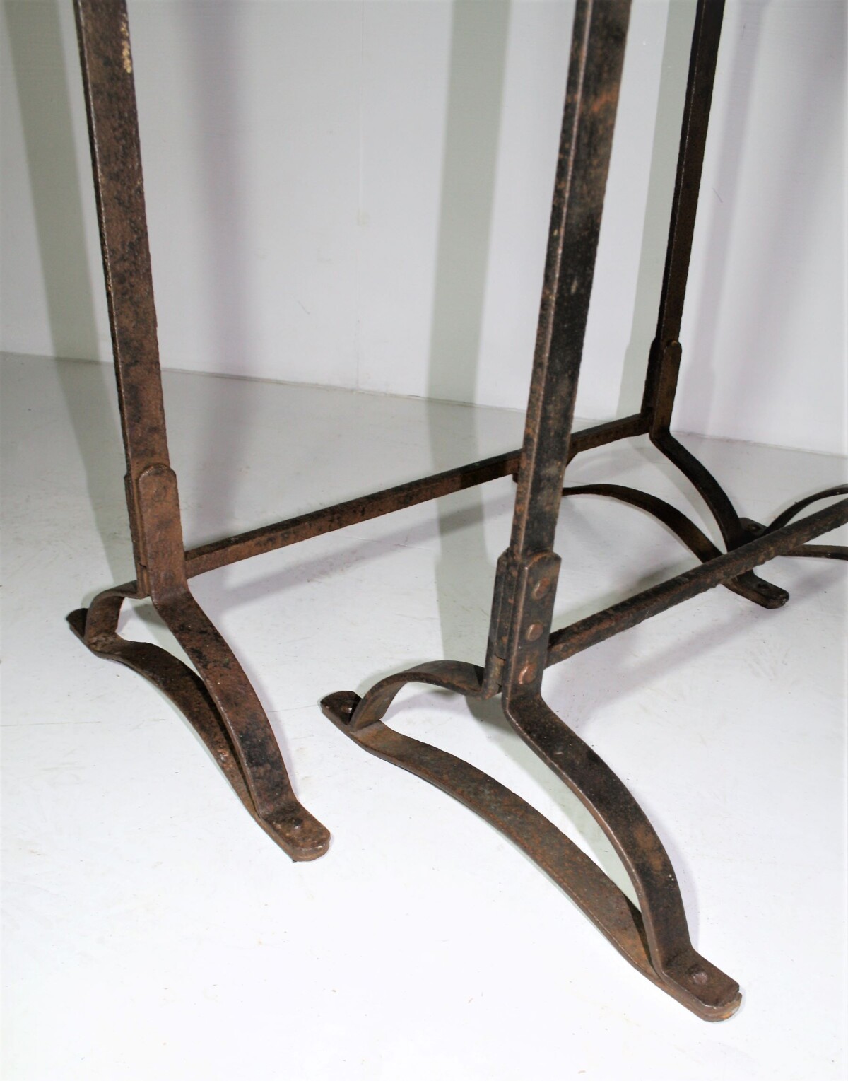 Victorian Wrought Iron Rivetted Trestles - Pair - Image 7
