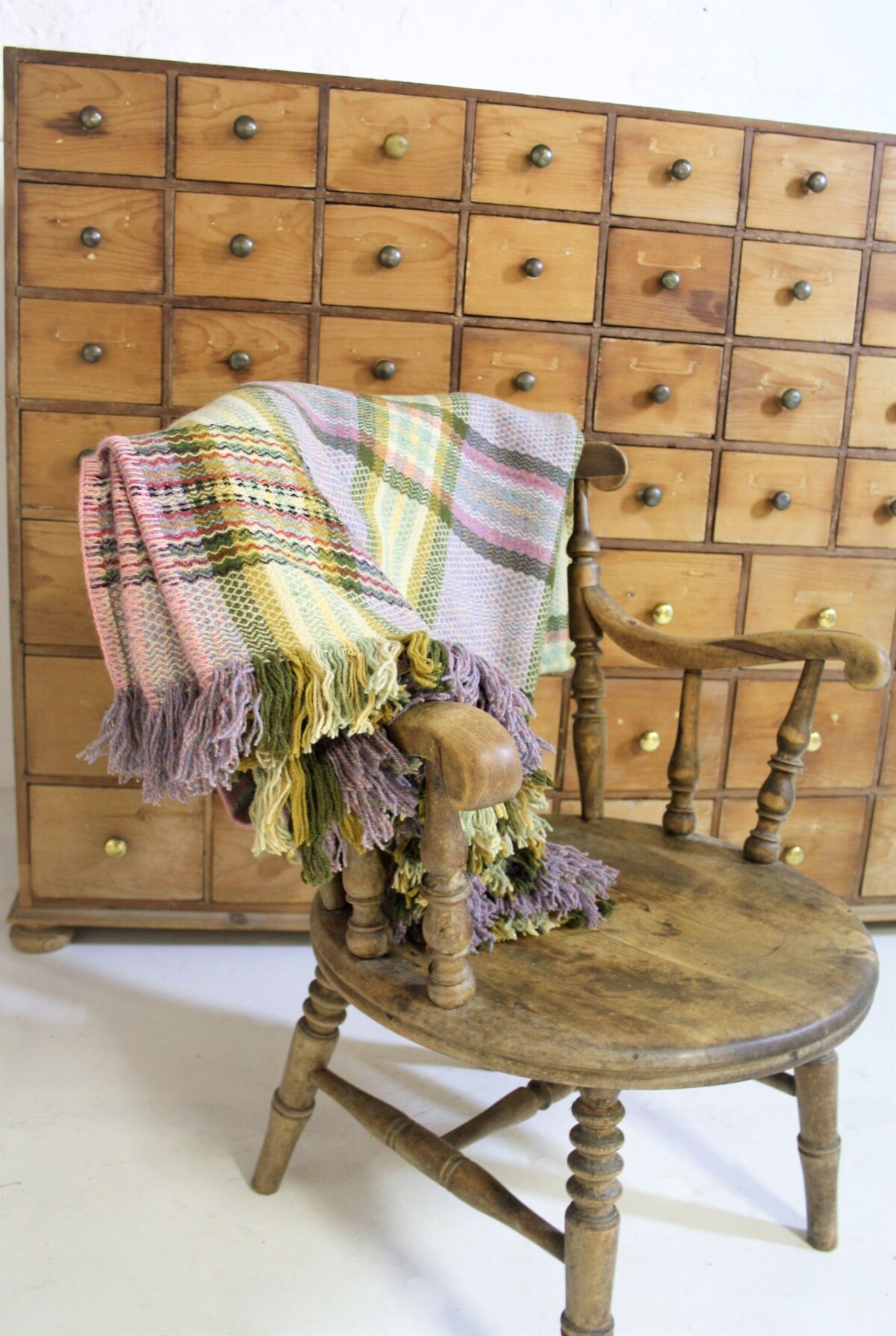 Cwmgwili Welsh Wool Blanket - Purple Greens - Image 2