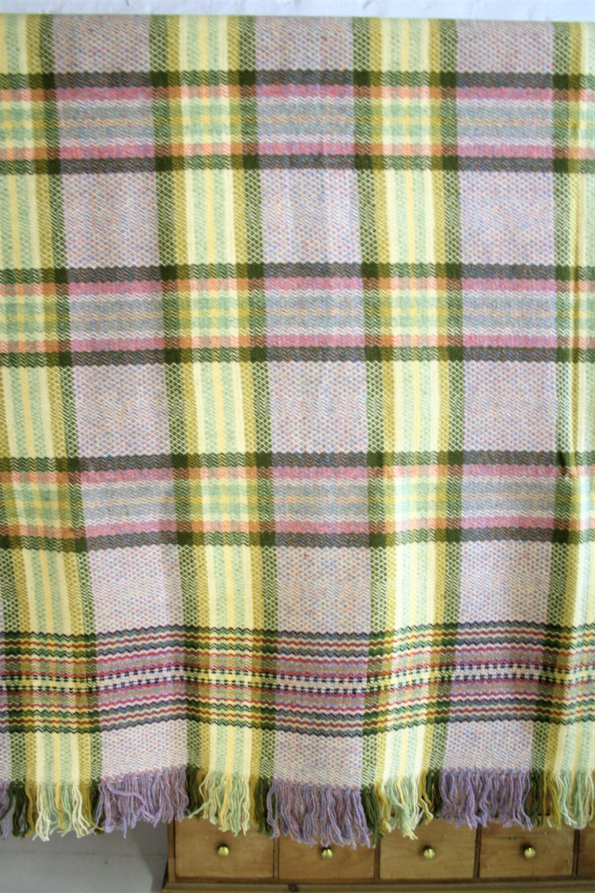 Cwmgwili Welsh Wool Blanket - Purple Greens - Image 9