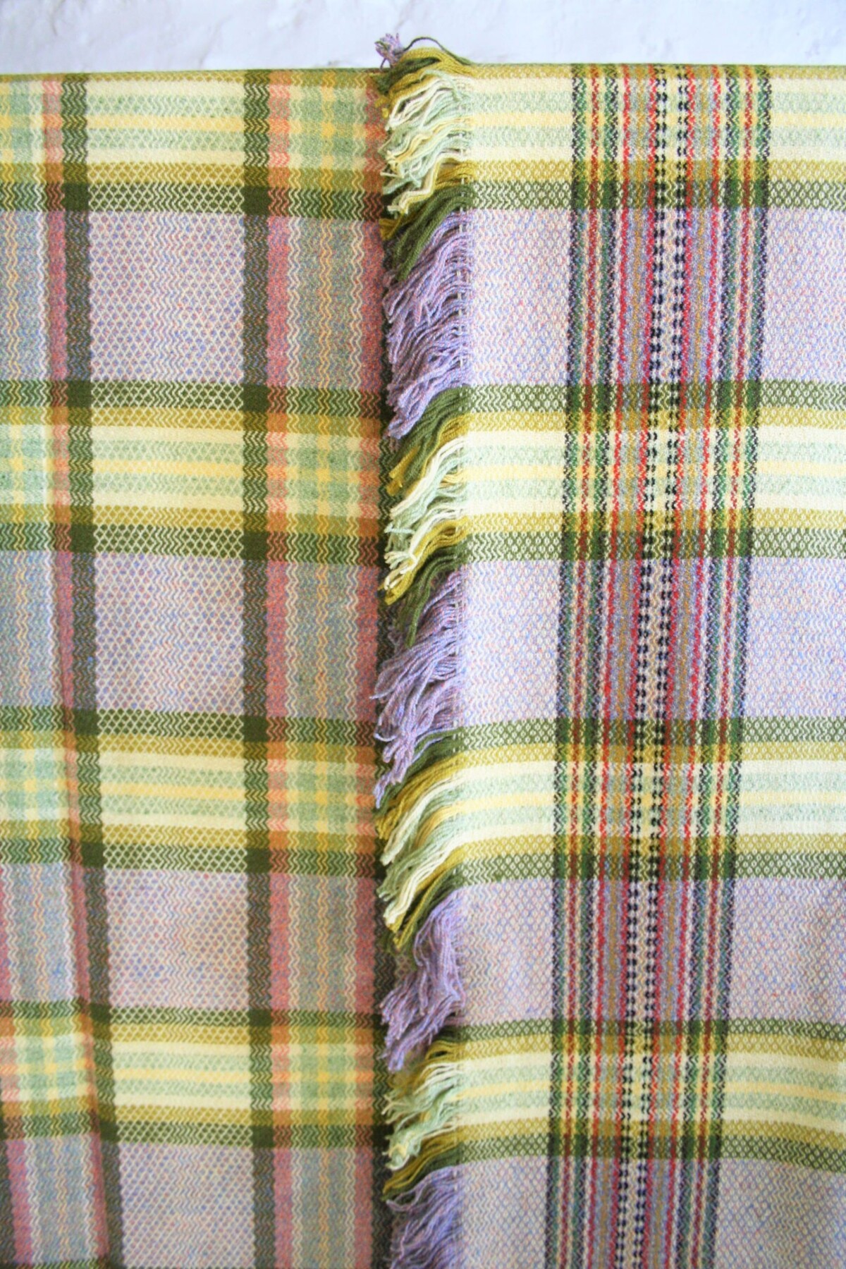 Cwmgwili Welsh Wool Blanket - Purple Greens - Image 7