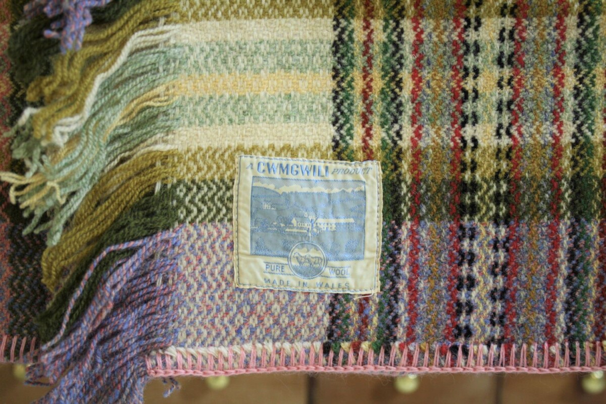 Cwmgwili Welsh Wool Blanket - Purple Greens - Image 6