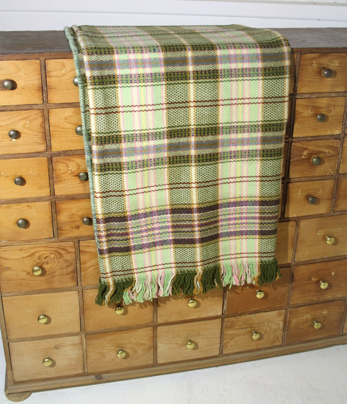 Welsh Wool Tapestry Blanket - Vibrant Green