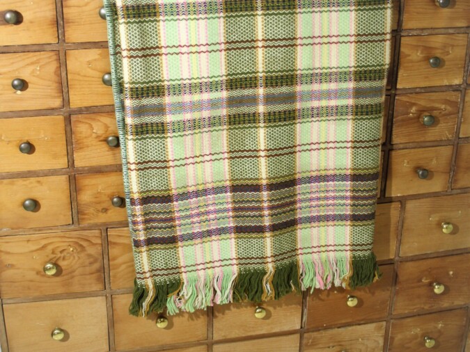 Welsh Wool Tapestry Blanket - Vibrant Green