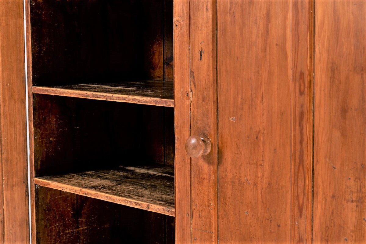 Large Old Pine Cupboard - Image 8
