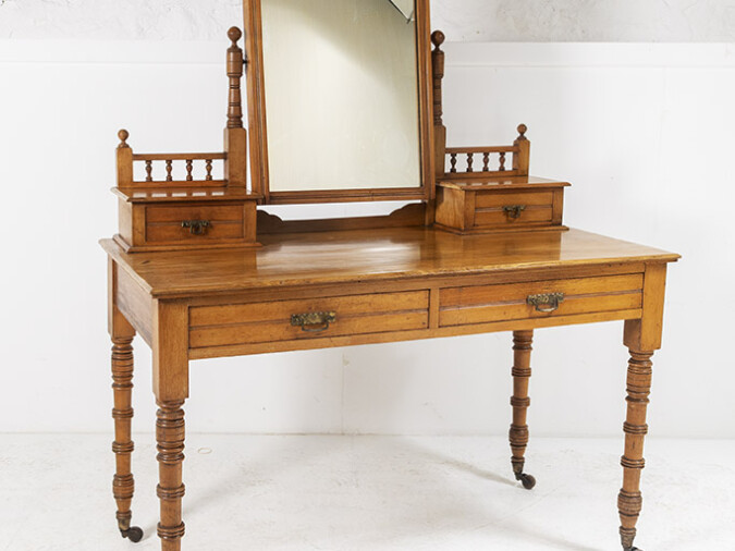 Satinwood Dressing Table with Mirror