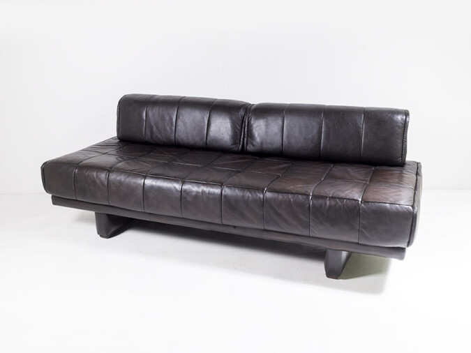 1960s Leather Patchwork Daybed Sofa