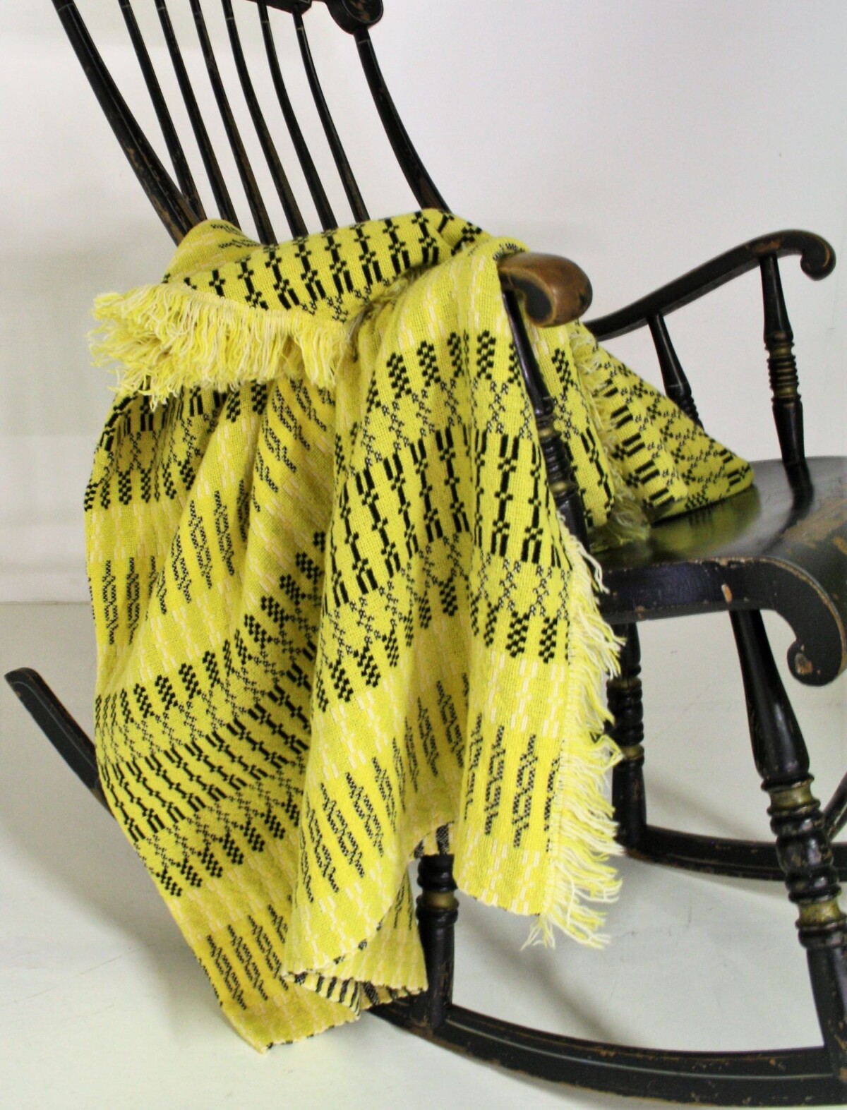 Welsh Wool Blanket - Yellow & Black