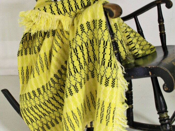 Welsh Wool Blanket - Yellow & Black