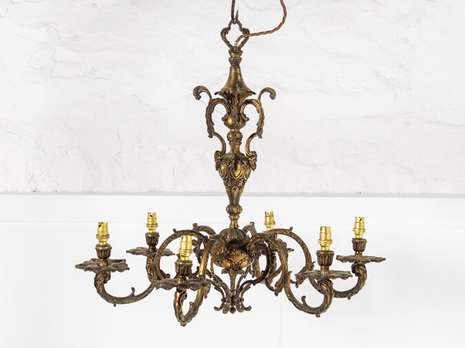 Gilded Cast Bronze Chandelier