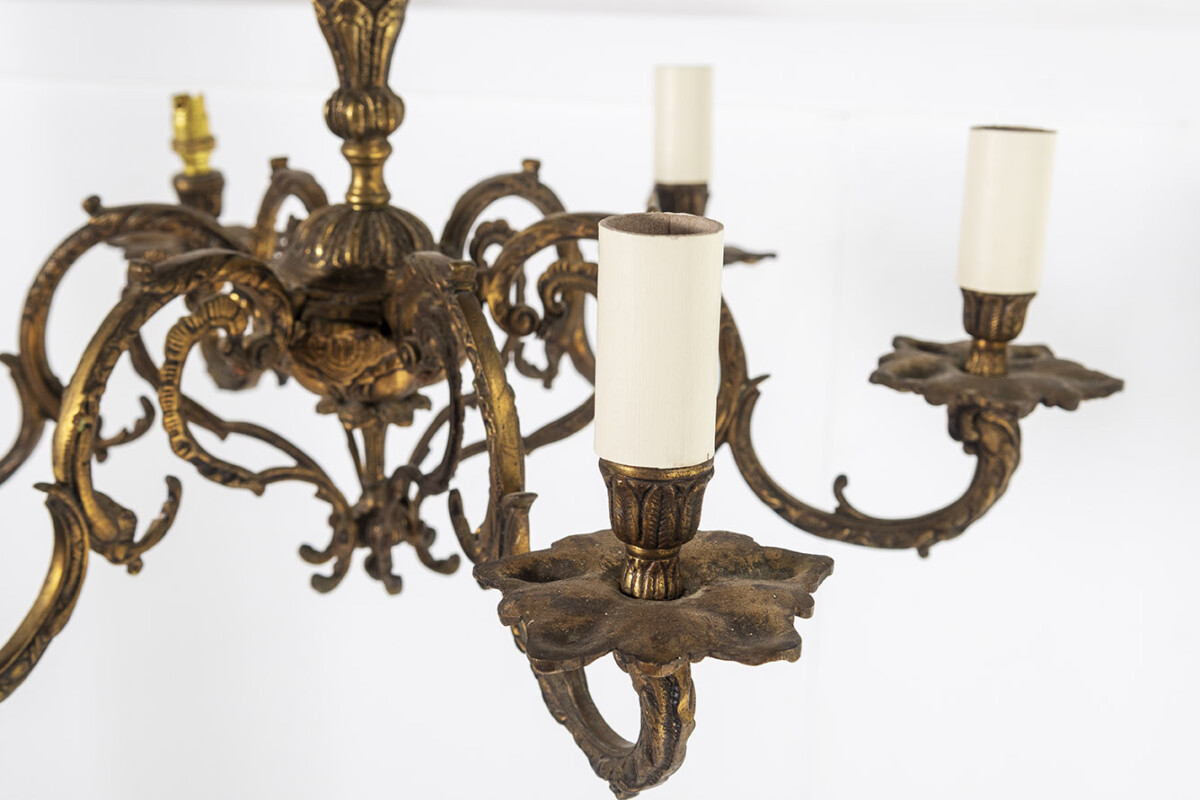 Gilded Cast Bronze Chandelier - Image 2