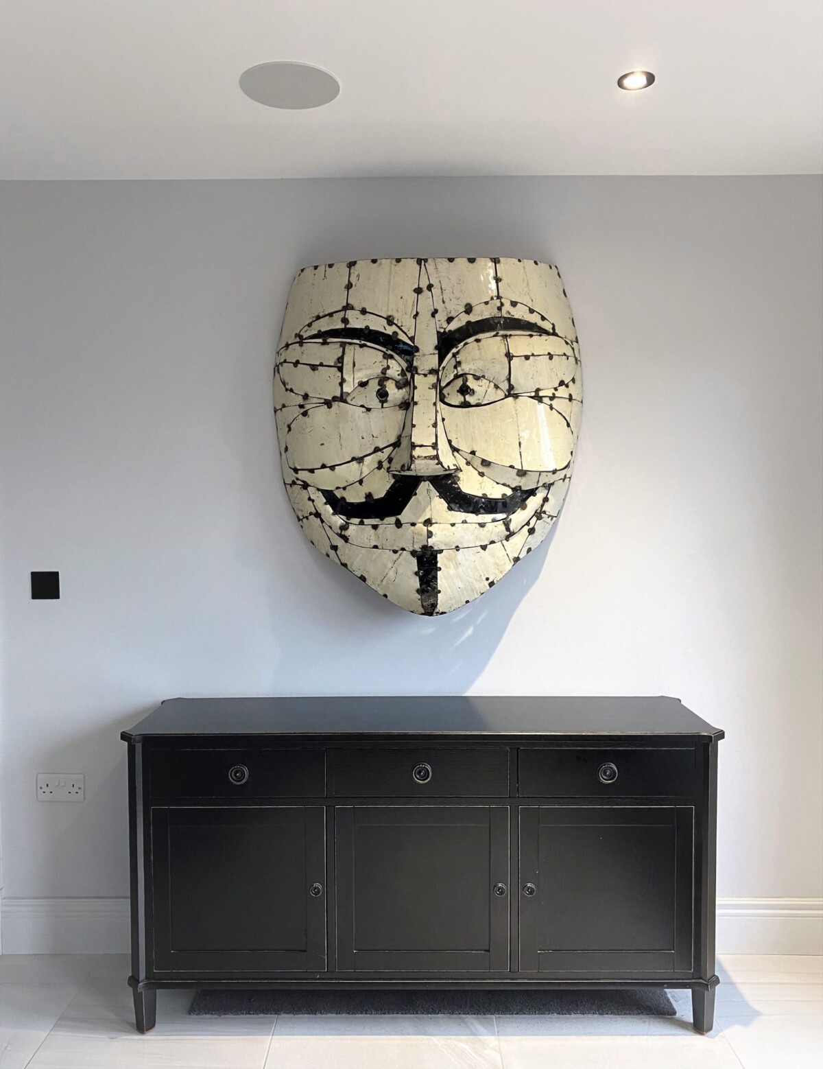 Large Metal Enamel Wall Art Face Mask - Image 10