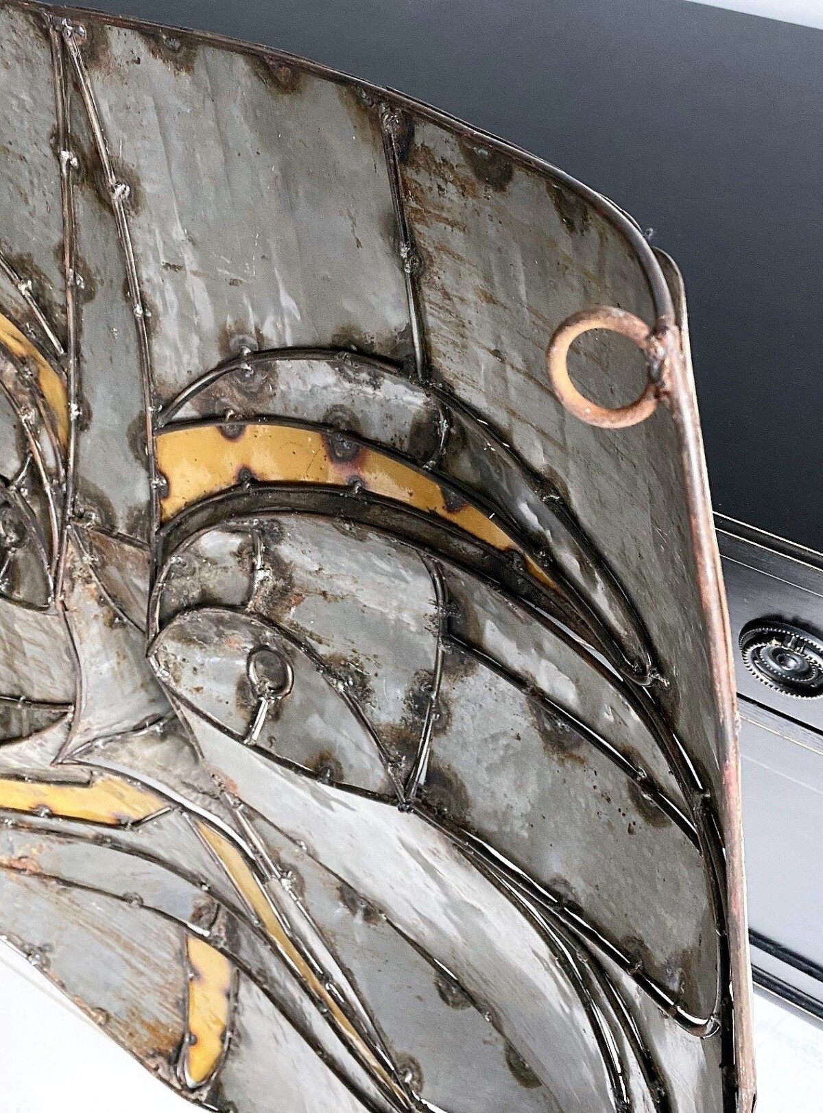 Large Metal Enamel Wall Art Face Mask - Image 6
