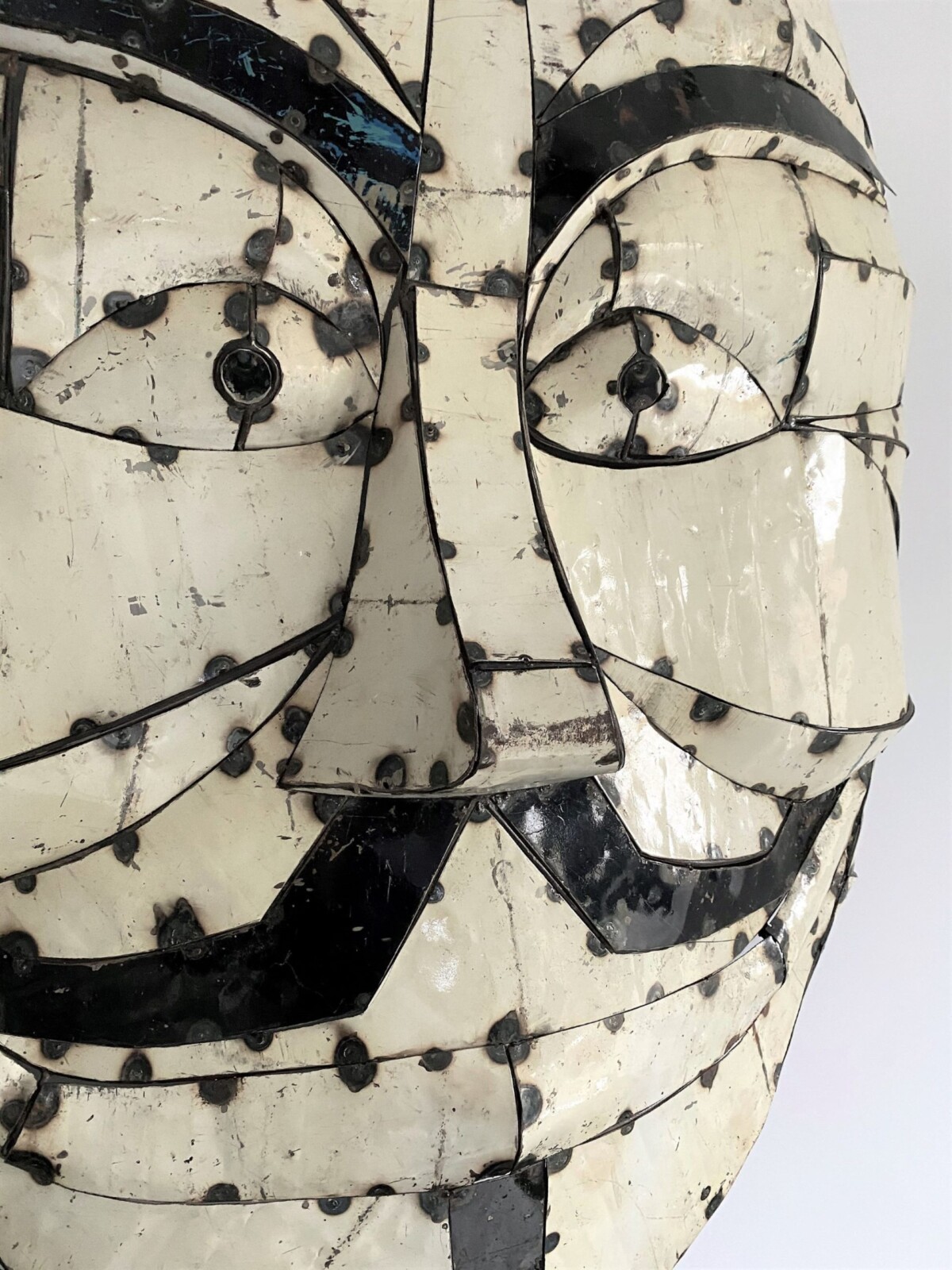 Large Metal Enamel Wall Art Face Mask - Image 5