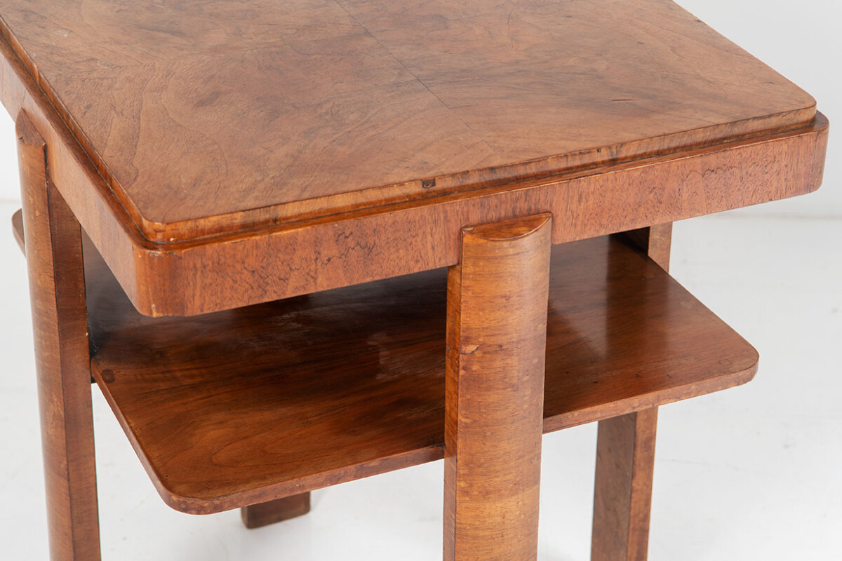 1930s Art Deco Walnut Side Table | Stylish Lamp Table - Image 9