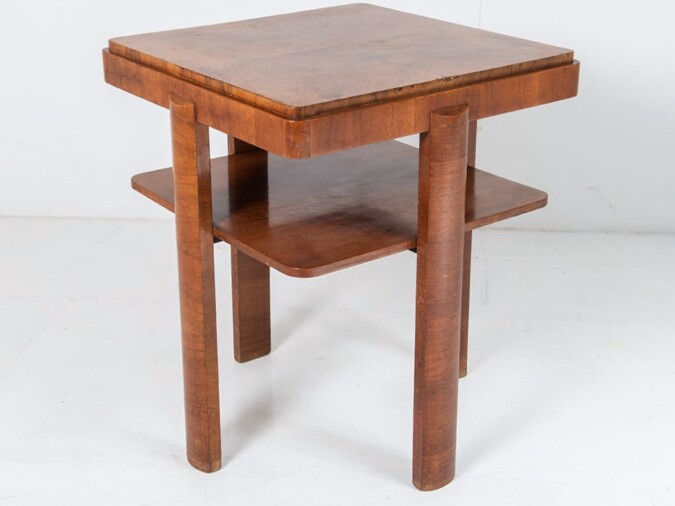 1930s Art Deco Walnut Side Table | Stylish Lamp Table