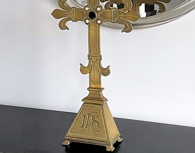 Large Cast Bronze 19th Century Alter Cross