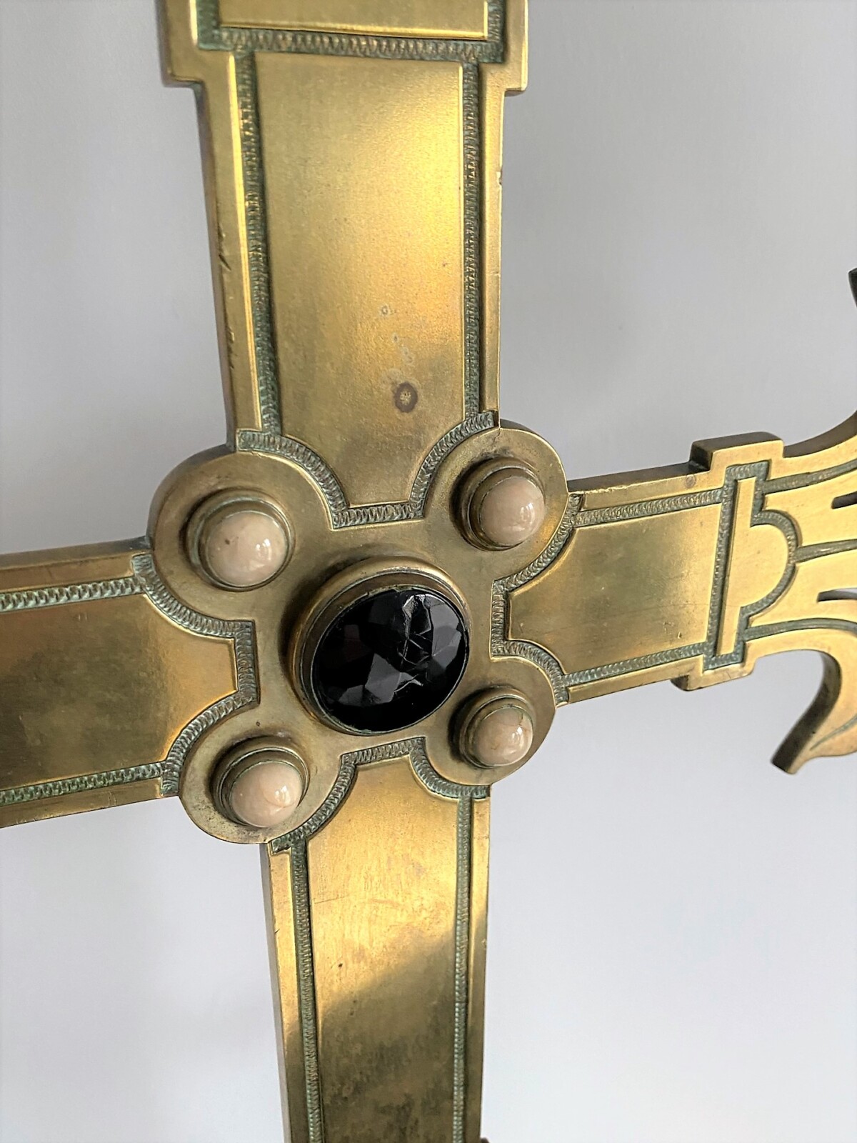 Large Cast Bronze 19th Century Alter Cross - Image 3