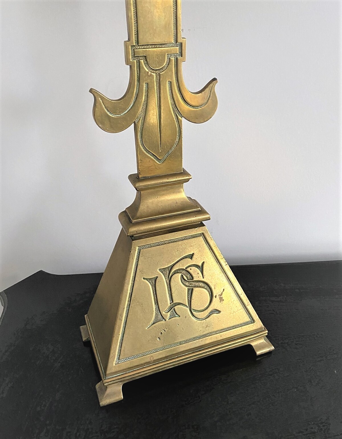 Large Cast Bronze 19th Century Alter Cross - Image 4