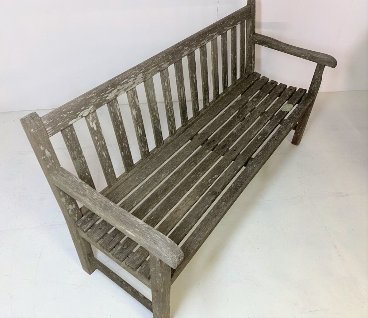 Weathered Teak Garden Bench - Image 2
