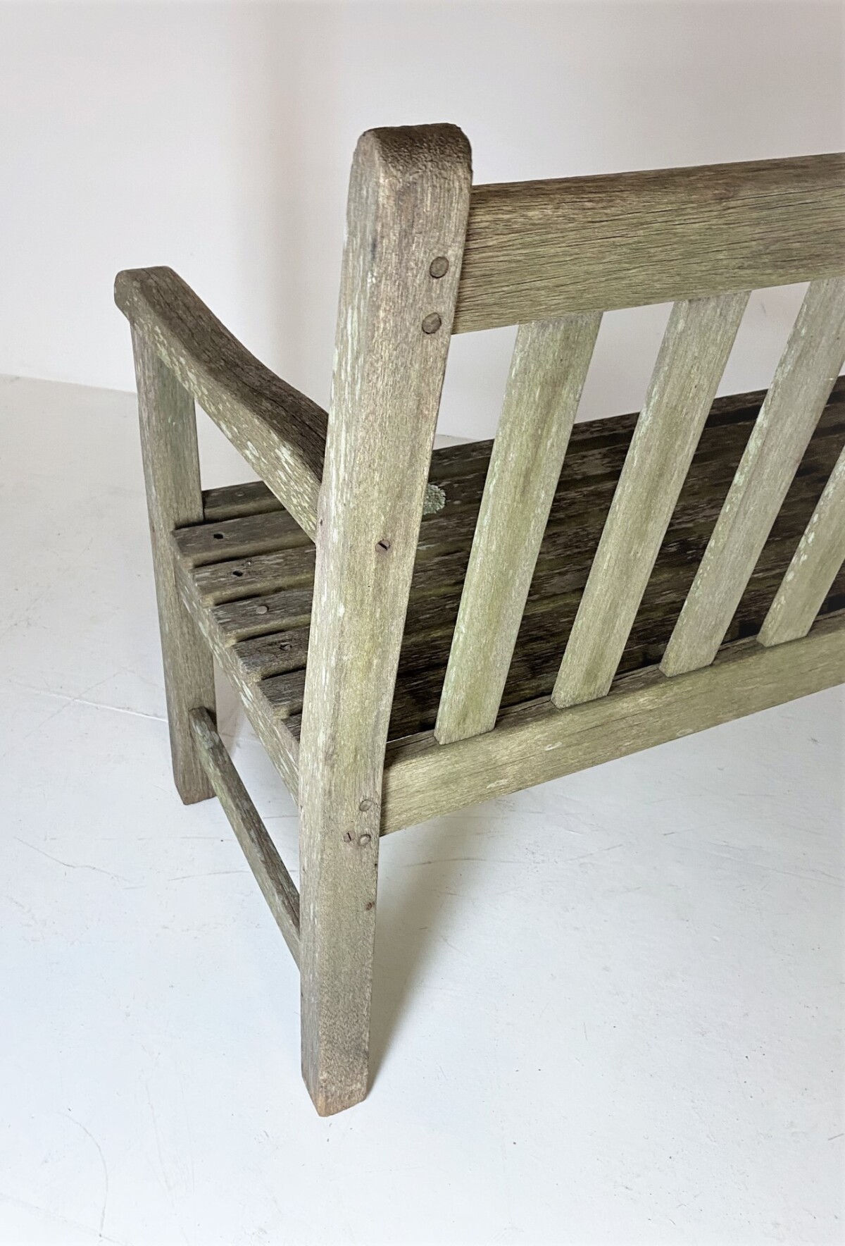 Weathered Teak Garden Bench - Image 9