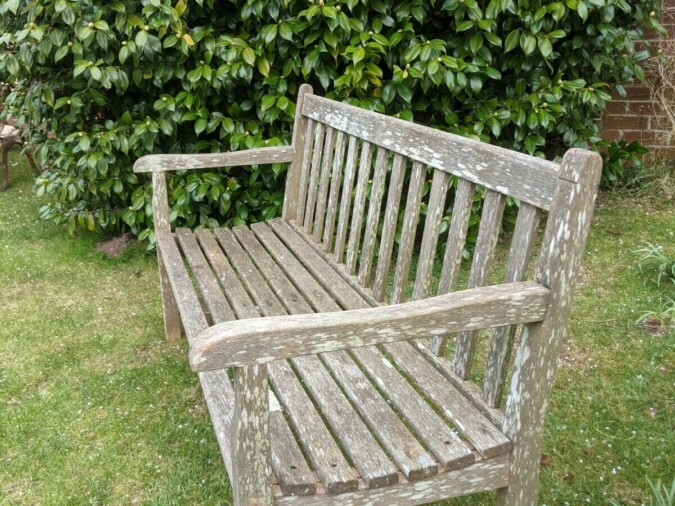 Weathered Teak Garden Bench