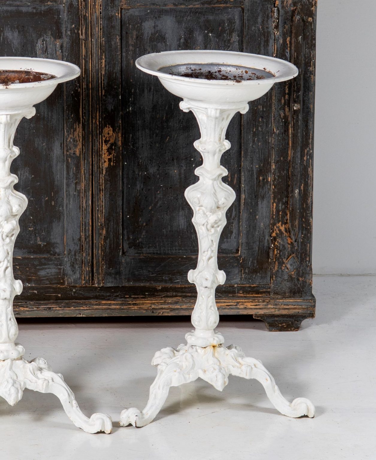 A Pair of Victorian Cast Iron Torchere Plant Stands Greencore Design
