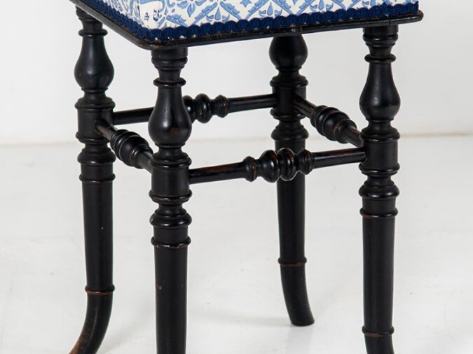Ebonised Piano Stool by Henry Brooks & Co London | Dressing Table Stool | Circa 1880