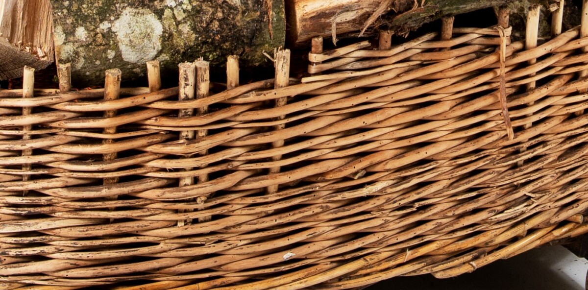 Large Wicker Dog Bed | Log Basket on Cast Iron Wheels - Image 3