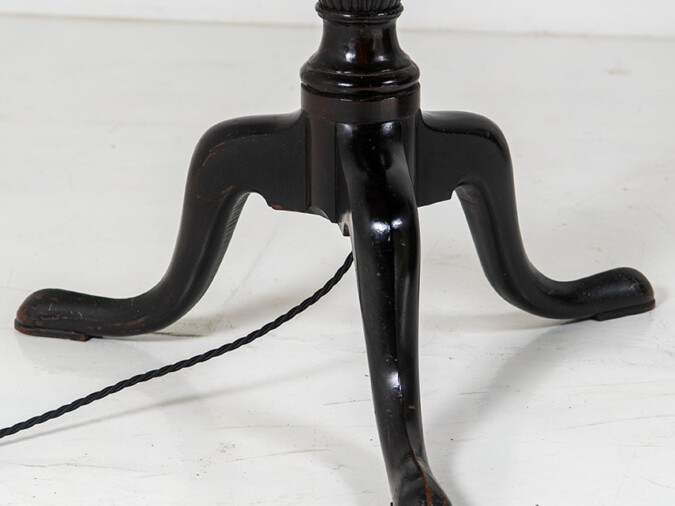 Tall Oversized Ebonised Mahogany Floor Lamp Late Victorian