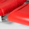 Mid Century Pieff Red Leather Tubular Chrome Swivel Chair with Footstool Ottoman - Image 2