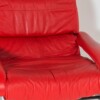 Mid Century Pieff Red Leather Tubular Chrome Swivel Chair with Footstool Ottoman - Image 14