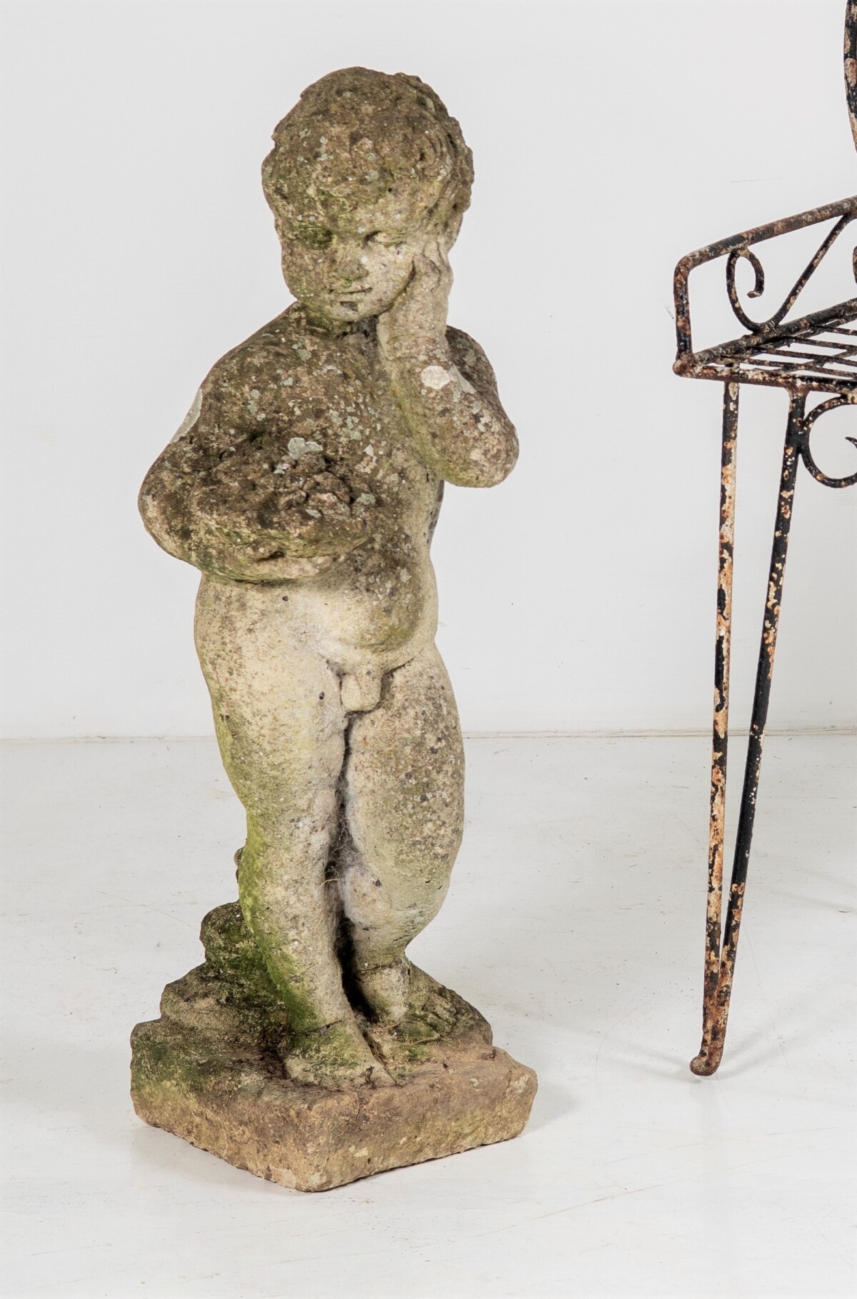 Putti Weathered Garden Statue - Image 5