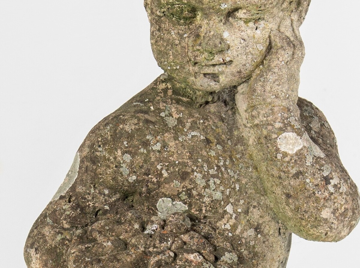 Putti Weathered Garden Statue - Image 4