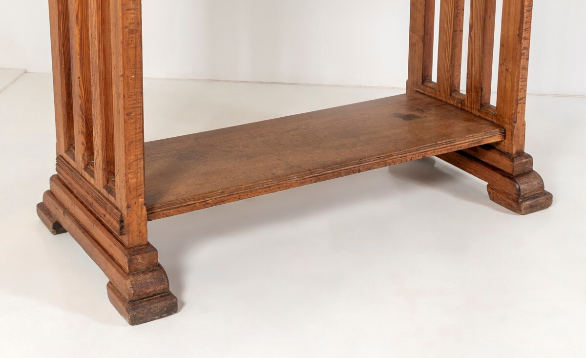 19th Century Gothic Revival Pitch Pine 'Lady Chapel' Church Alter Console Side Table - Image 10