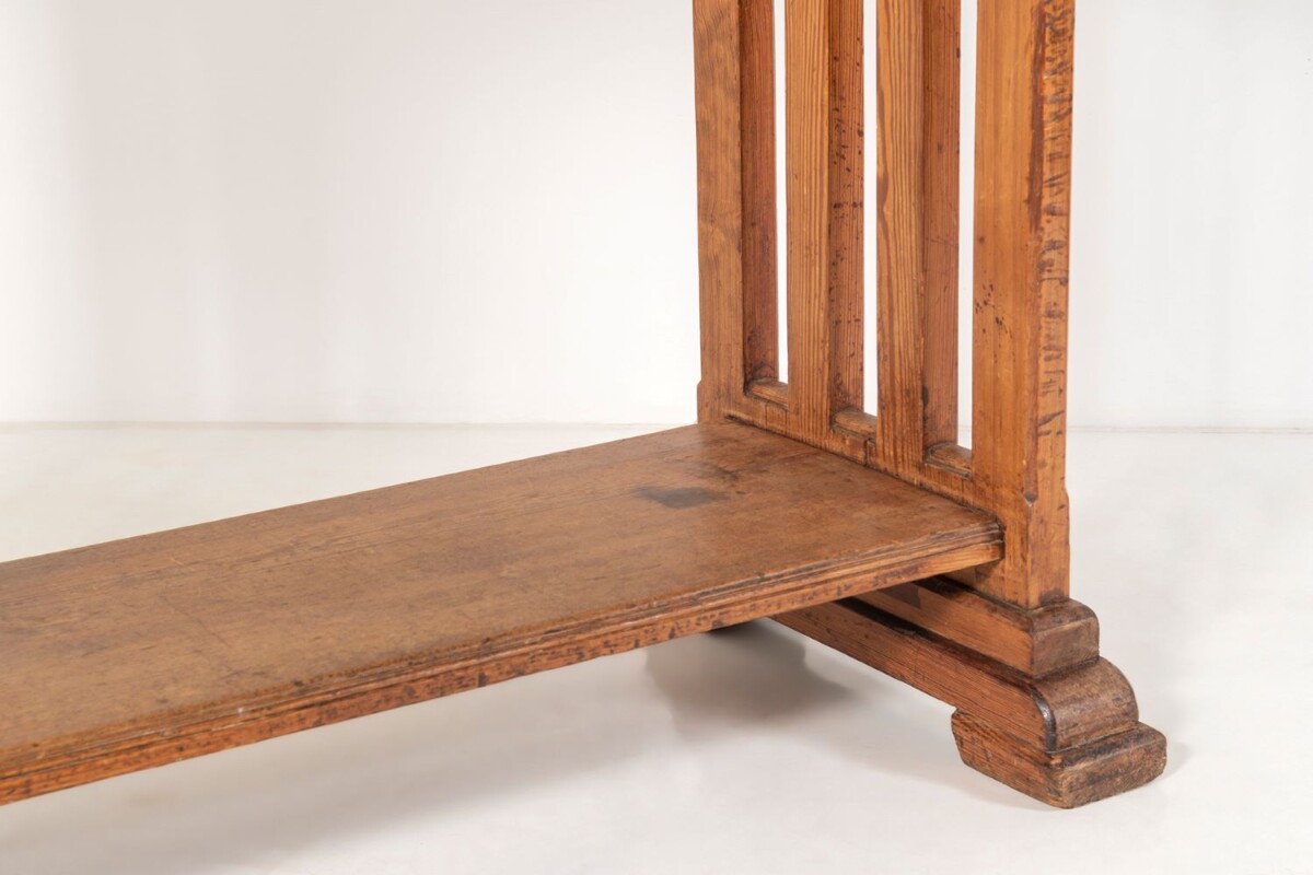 19th Century Gothic Revival Pitch Pine 'Lady Chapel' Church Alter Console Side Table - Image 6