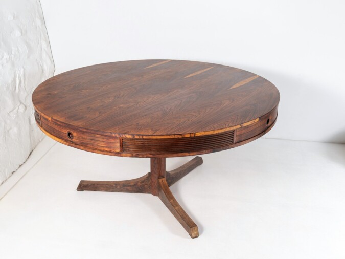 Superb Mid Century Rosewood Drum Centre Table by Robert Heritage | Large Round 6 person Dining Table