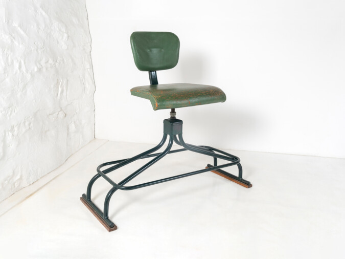 Original 1950s Industrial Factory Swivel Stool by Evertaut | Guitarist Stool Guitar Splayed Seat | High desk Stool