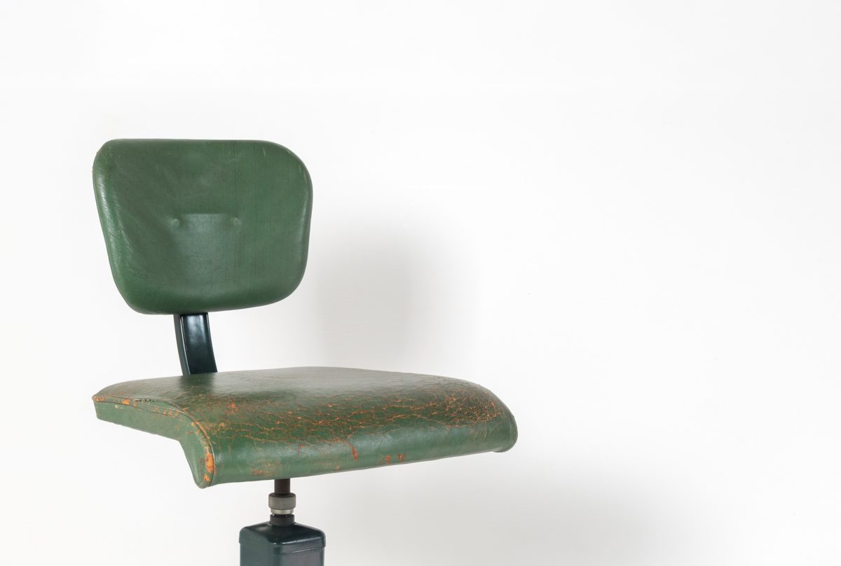 Original 1950s Industrial Factory Swivel Stool by Evertaut | Guitarist Stool Guitar Splayed Seat | High desk Stool - Image 7