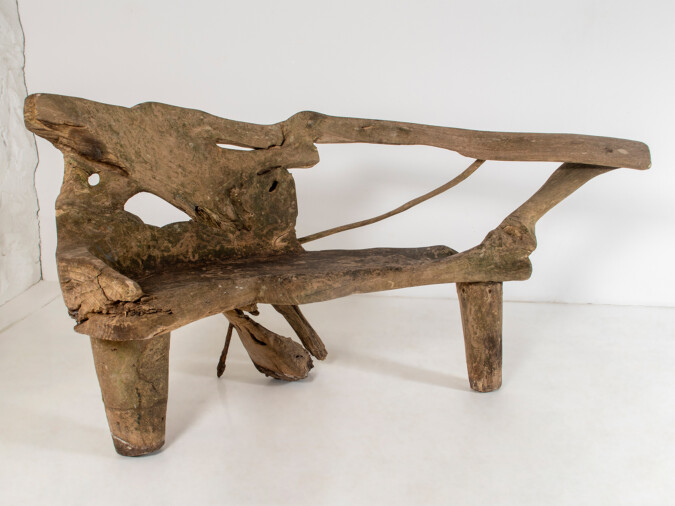 Unusual Root Tree Garden Bench Seat | Weathered Garden Feature