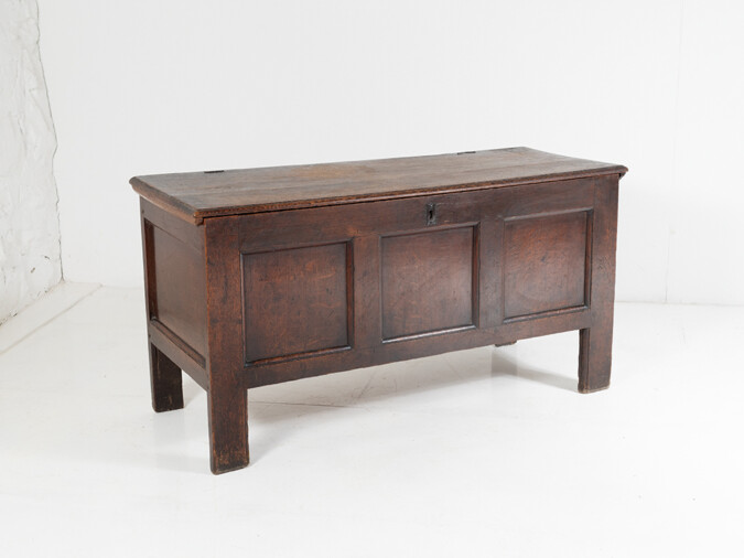 Early 18th Century Georgian Solid Oak Coffer Chest | Blanket Box | Irish 1700s